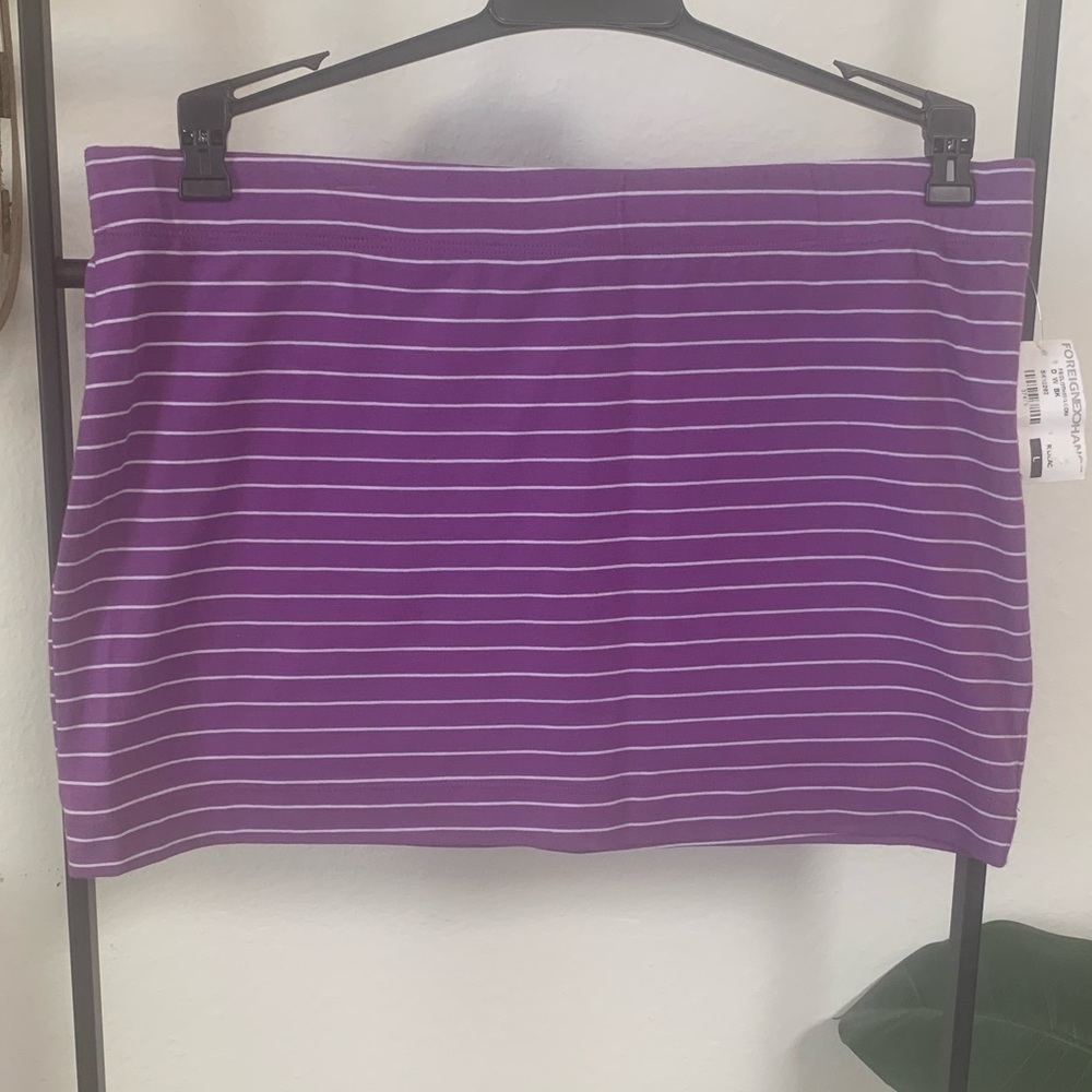 NWT Foreign Exchange Purple Striped Mini Skirt